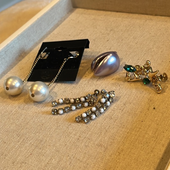 Lot of 16 pairs vintage clip-on earrings & screwbacks - Picture 11 of 11